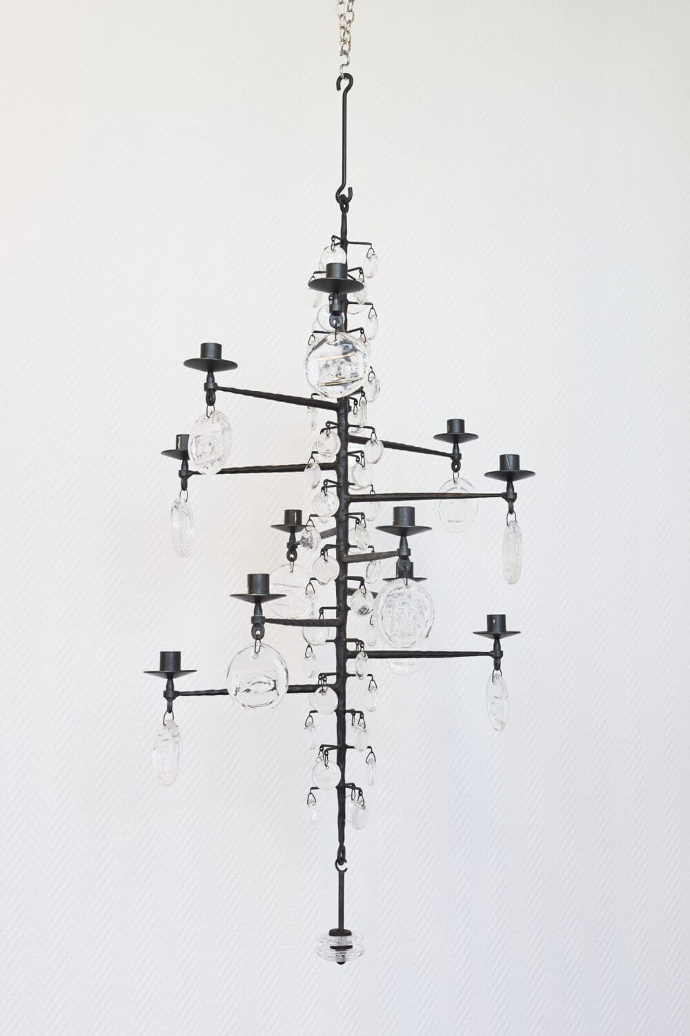 Large Vintage Erik Hoglund 12 arms chandelier