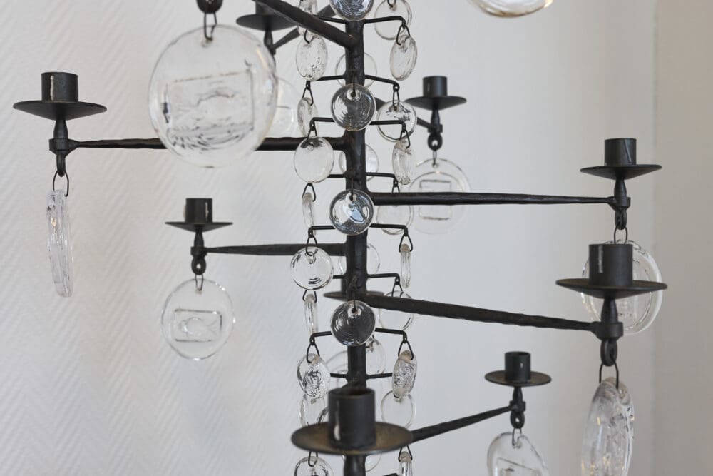 Large Vintage Erik Hoglund 12 arms chandelier - Image 2