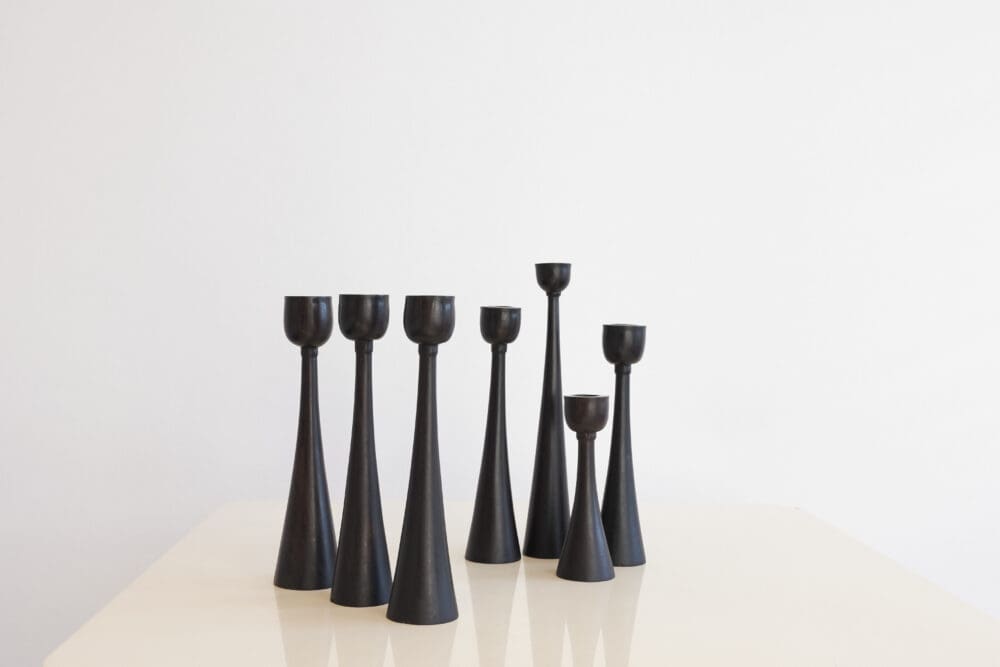 Set of 7 vintage scandinavian candlesticks - Image 4