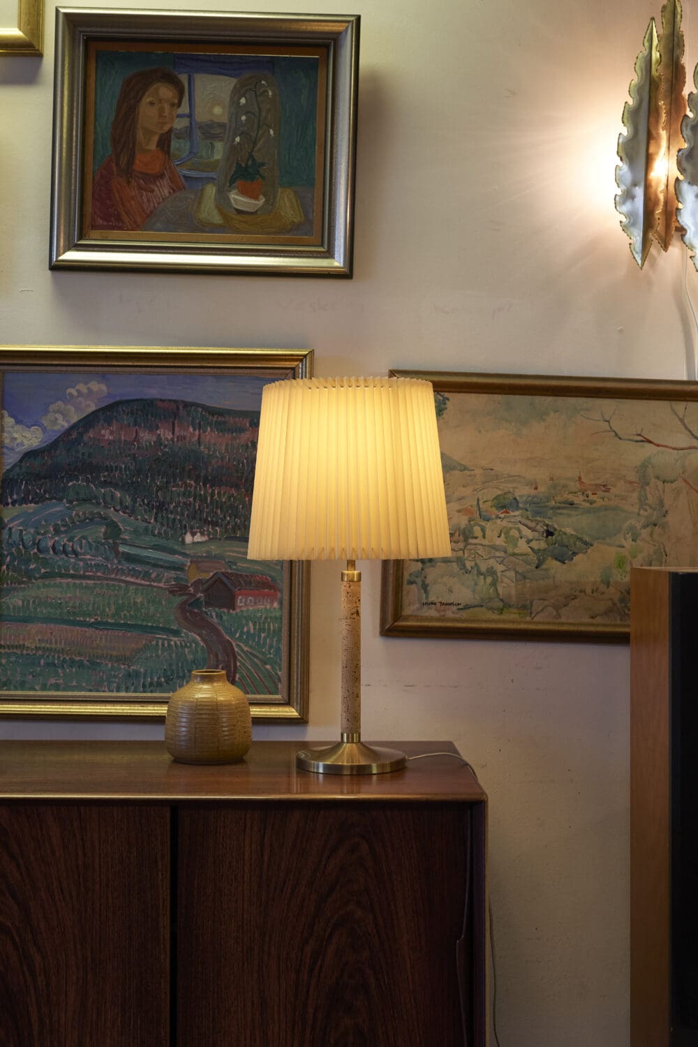 Rare Holm Sørensen brass and cork table lamp - Image 11