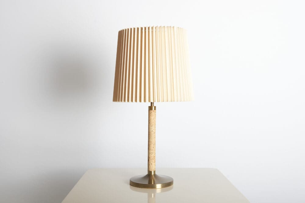 Rare Holm Sørensen brass and cork table lamp - Image 2