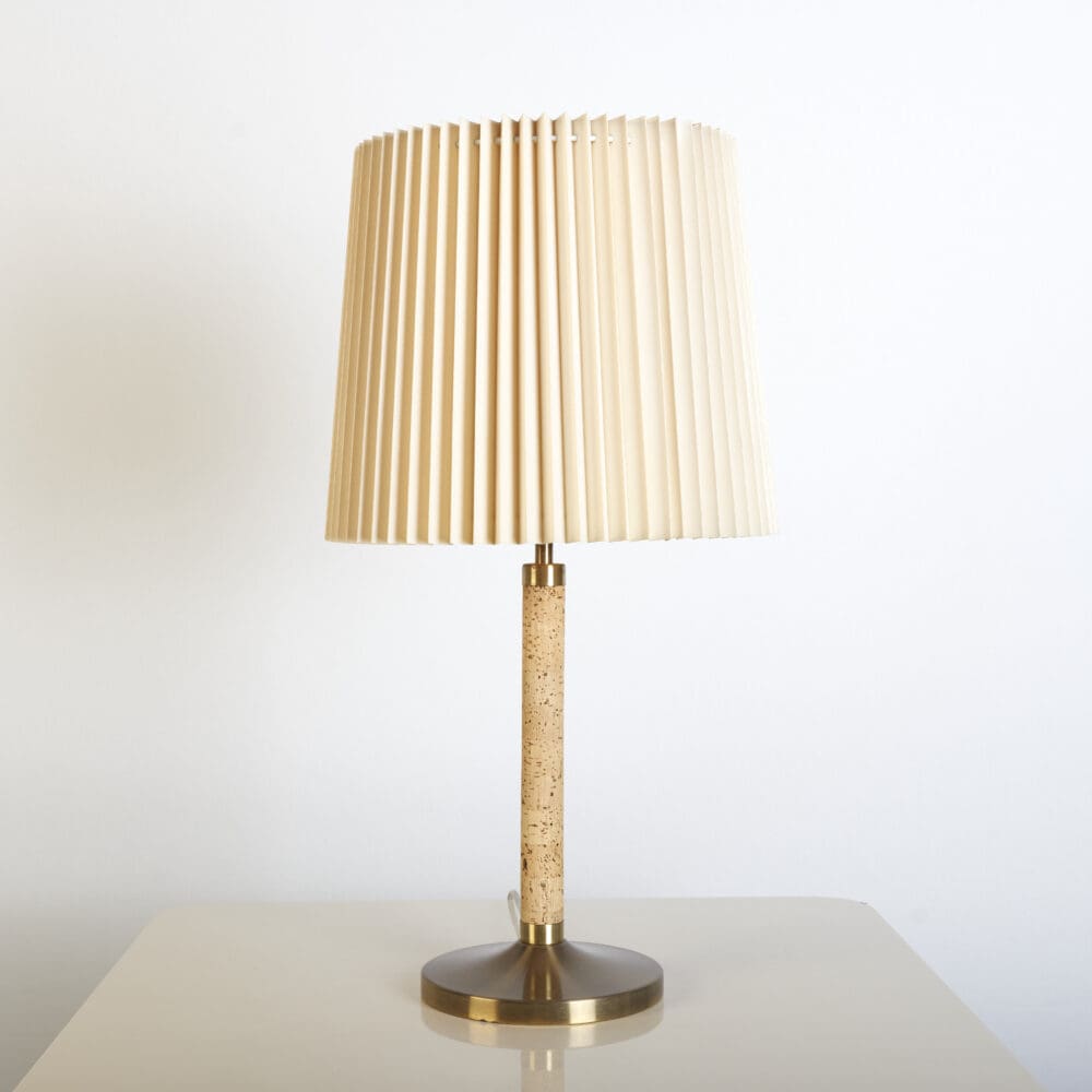 Rare Holm Sørensen brass and cork table lamp - Image 3