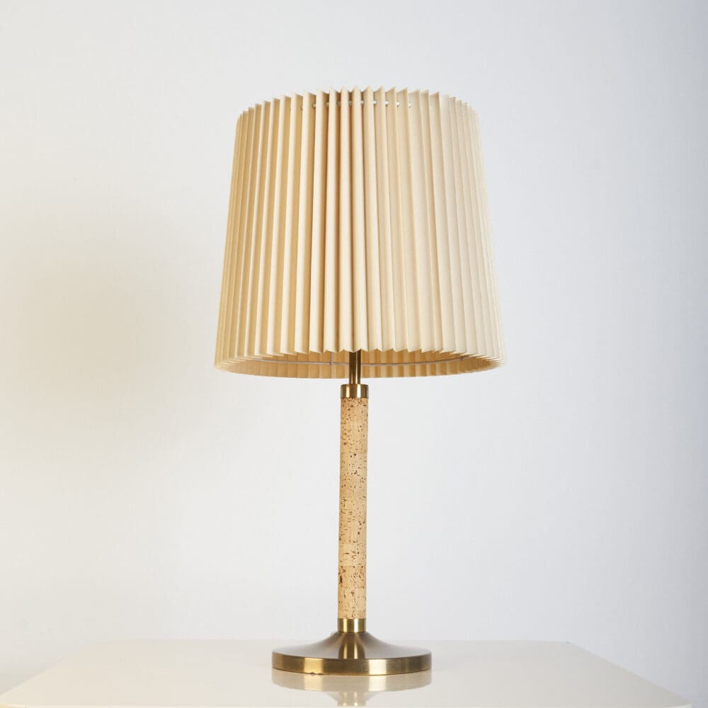 Rare Holm Sørensen brass and cork table lamp