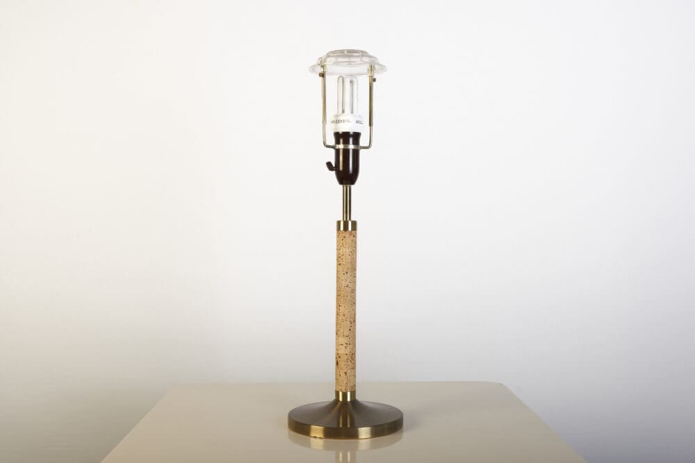 Rare Holm Sørensen brass and cork table lamp - Image 7