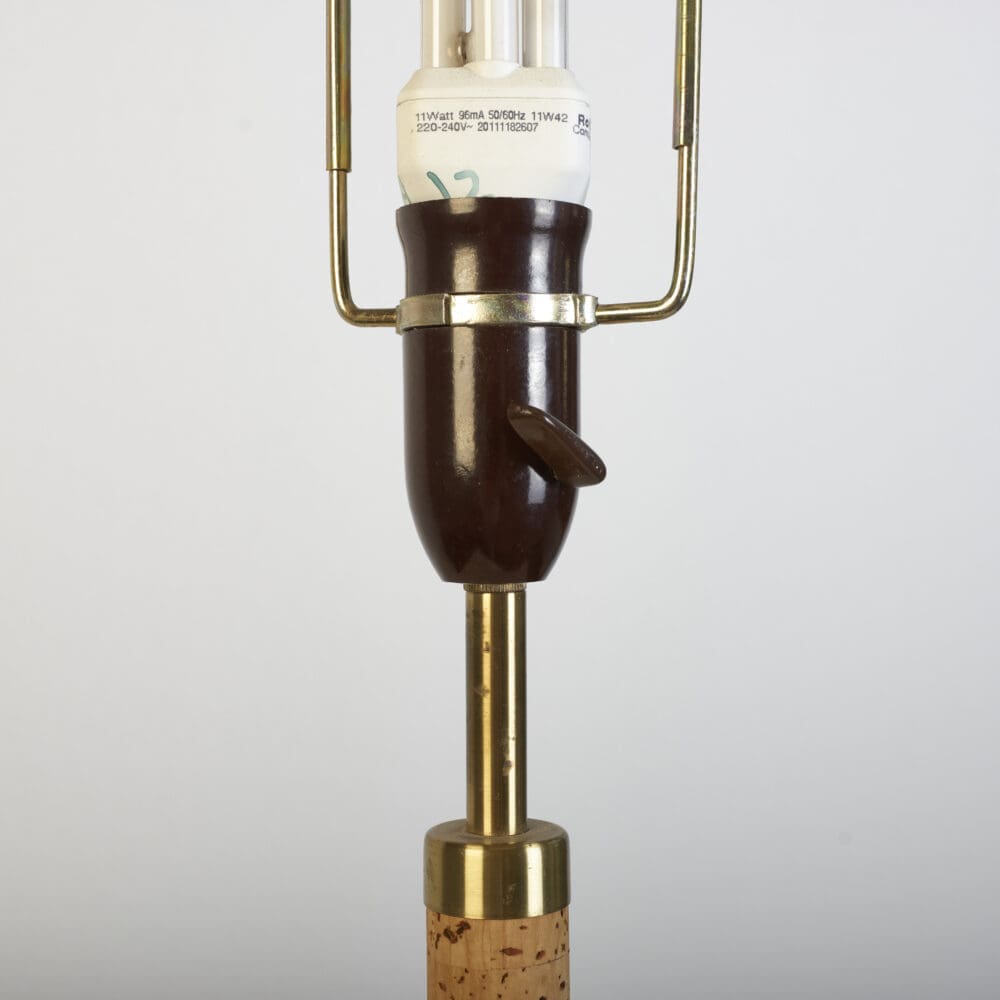 Rare Holm Sørensen brass and cork table lamp - Image 9