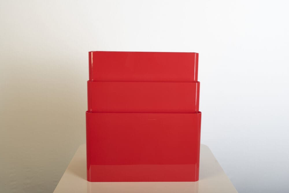 Red Magazine Rack by Giotto Stoppino for Kartell, 1970s - Image 10