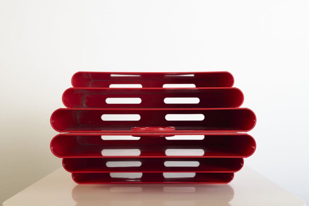 Red Magazine Rack by Giotto Stoppino for Kartell, 1970s - Image 8