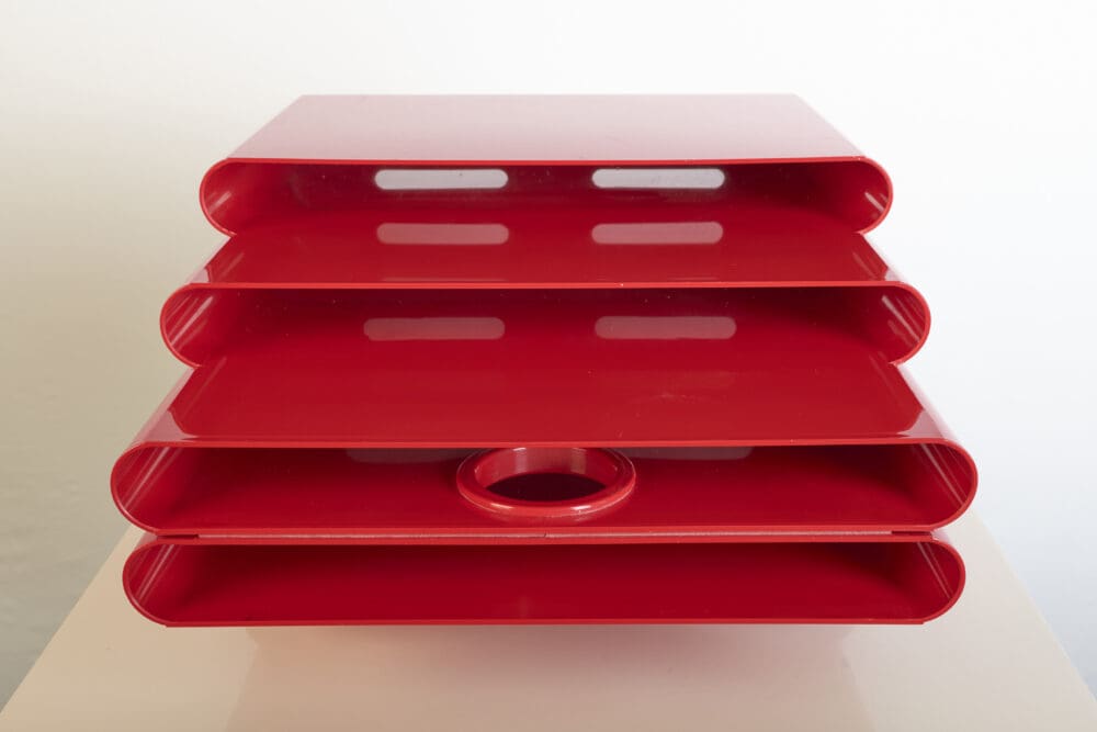 Red Magazine Rack by Giotto Stoppino for Kartell, 1970s - Image 7