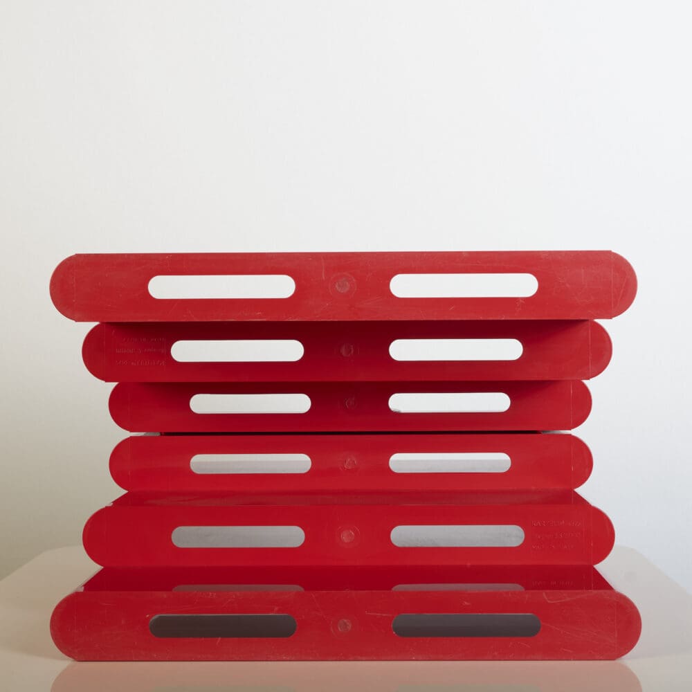 Red Magazine Rack by Giotto Stoppino for Kartell, 1970s - Image 5