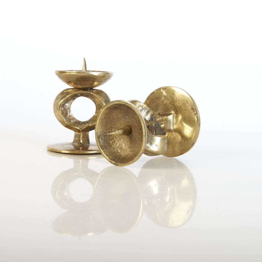Pair of Brutalist brass candlesticks - Image 6