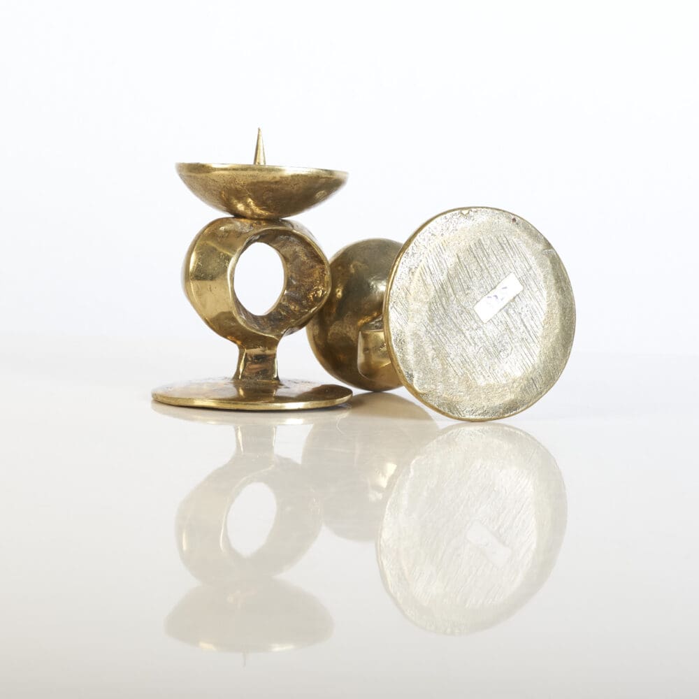 Pair of Brutalist brass candlesticks - Image 7