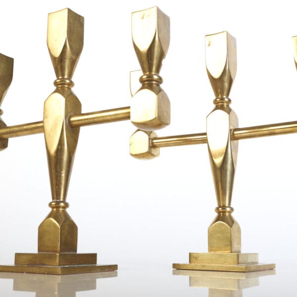 Pair of Lars Bergsten  brass Candelabras, Gusum