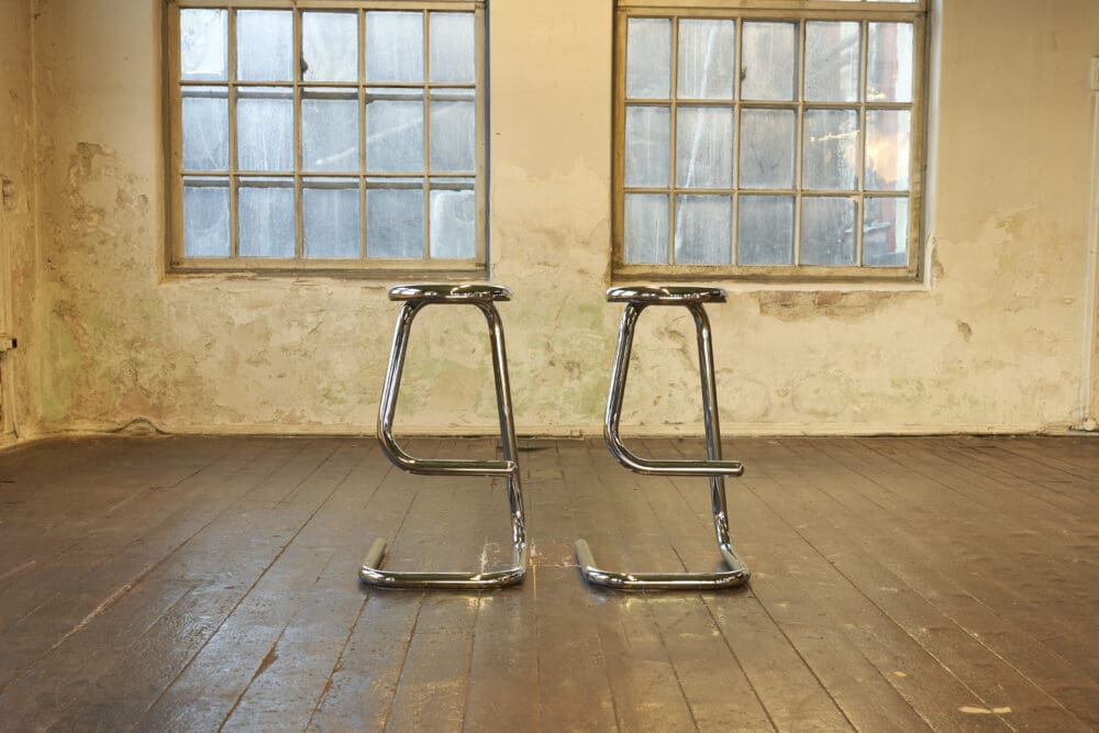 Chrome Paperclip Bar Chairs - Image 2