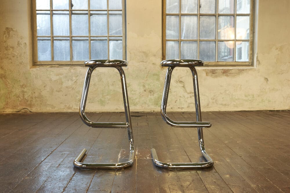 Chrome Paperclip Bar Chairs