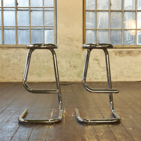 Chrome Paperclip Bar Chairs