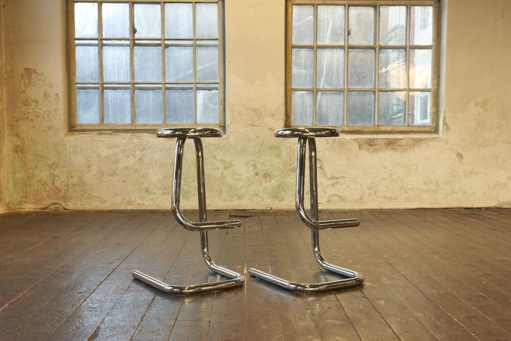 Chrome Paperclip Bar Chairs - Image 3