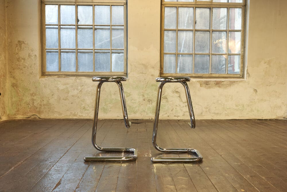 Chrome Paperclip Bar Chairs - Image 4