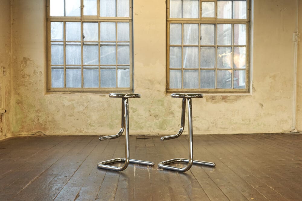 Chrome Paperclip Bar Chairs - Image 6