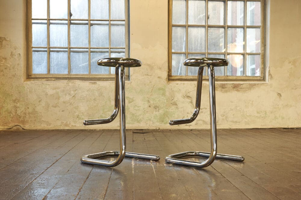 Chrome Paperclip Bar Chairs - Image 7