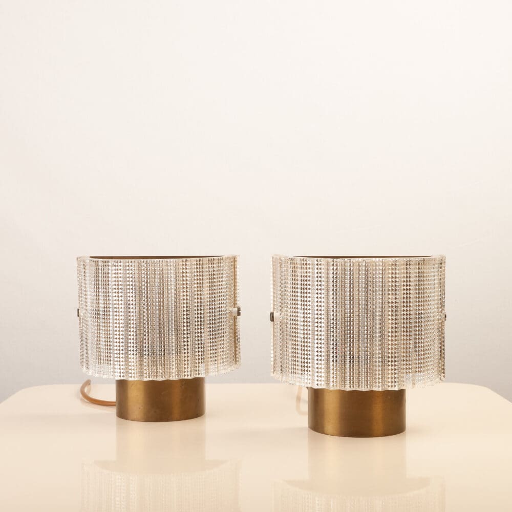 Pair of Glass & Brass Carl Fagerlund wall sconces - Image 2