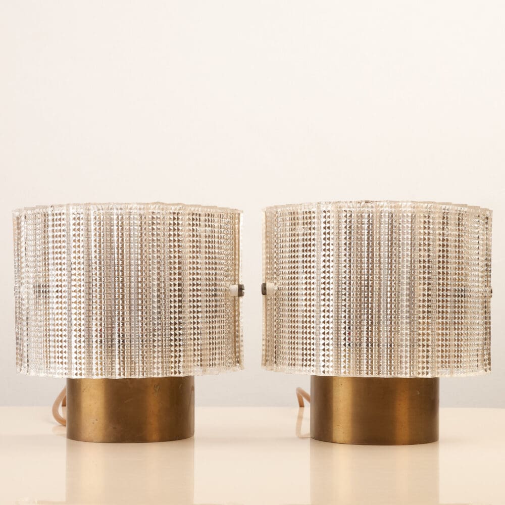 Pair of Glass & Brass Carl Fagerlund wall sconces