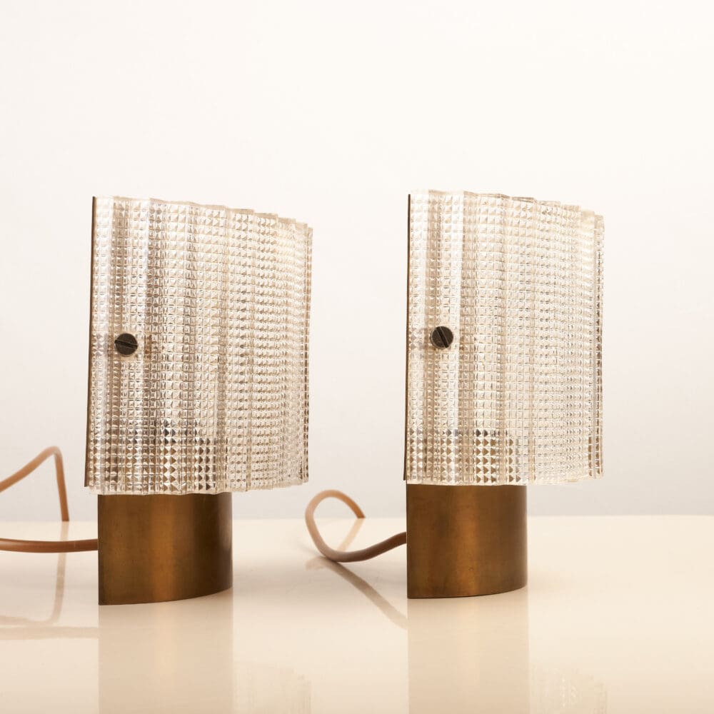 Pair of Glass & Brass Carl Fagerlund wall sconces - Image 3
