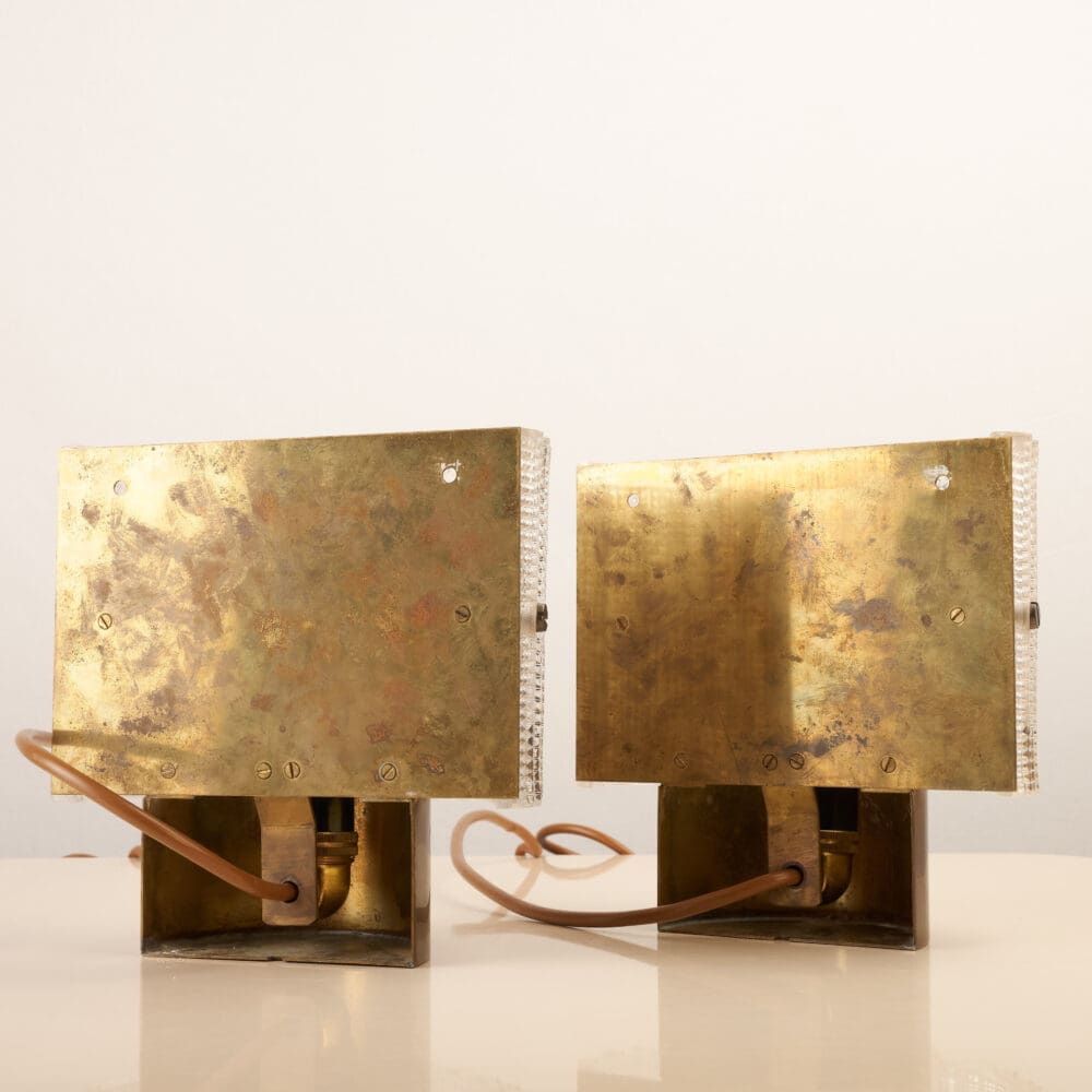 Pair of Glass & Brass Carl Fagerlund wall sconces - Image 4