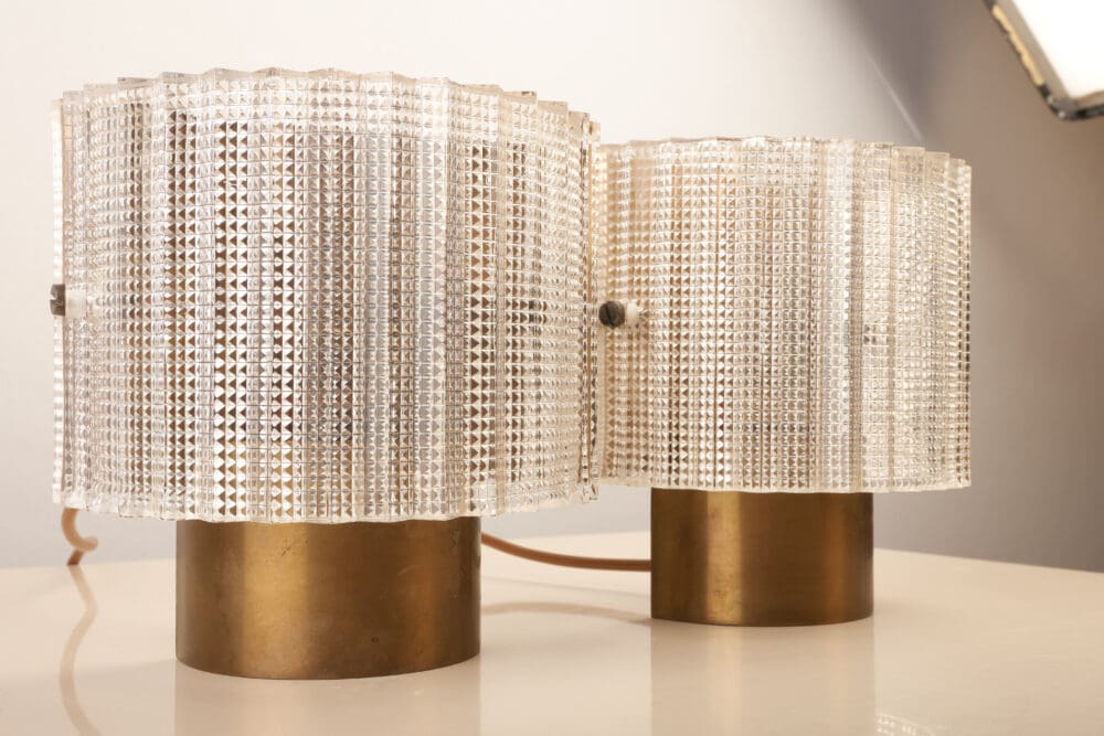 Pair of Glass & Brass Carl Fagerlund wall sconces - Image 7
