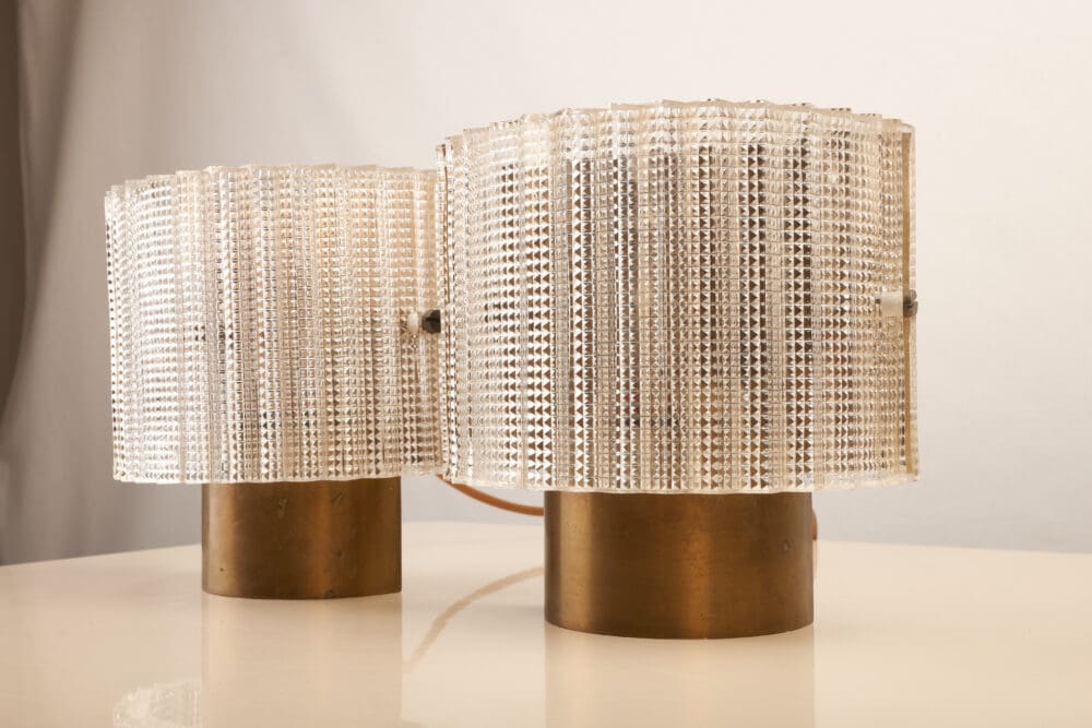 Pair of Glass & Brass Carl Fagerlund wall sconces - Image 8