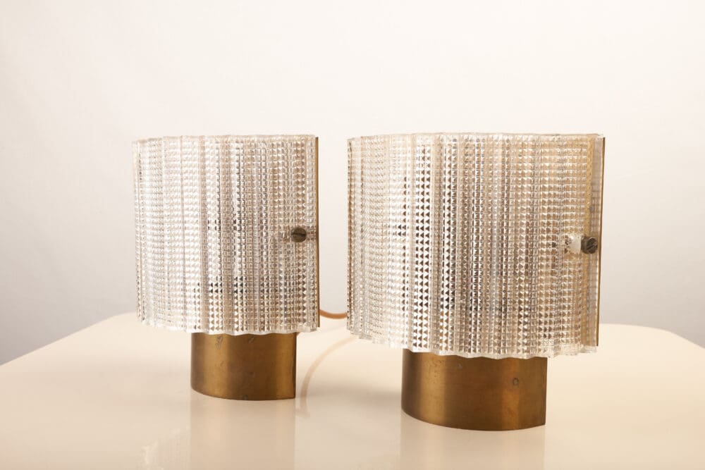 Pair of Glass & Brass Carl Fagerlund wall sconces - Image 11