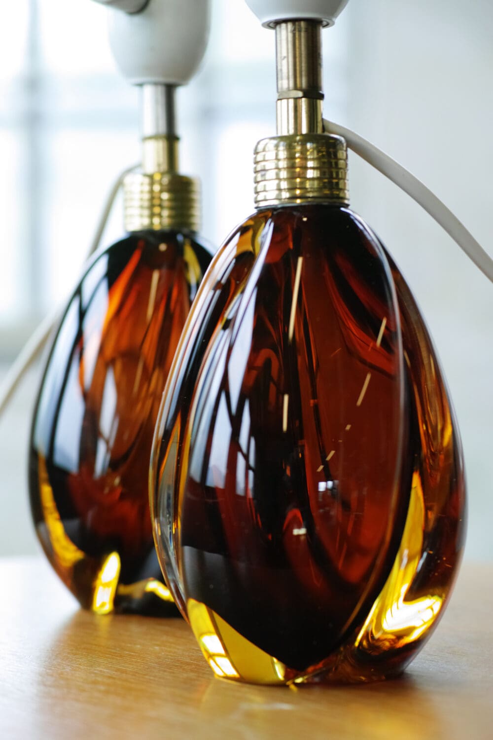 Pair of small Murano lamps