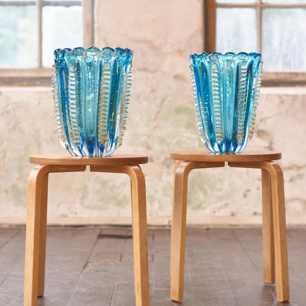 Large Italian blue vases - Image 4