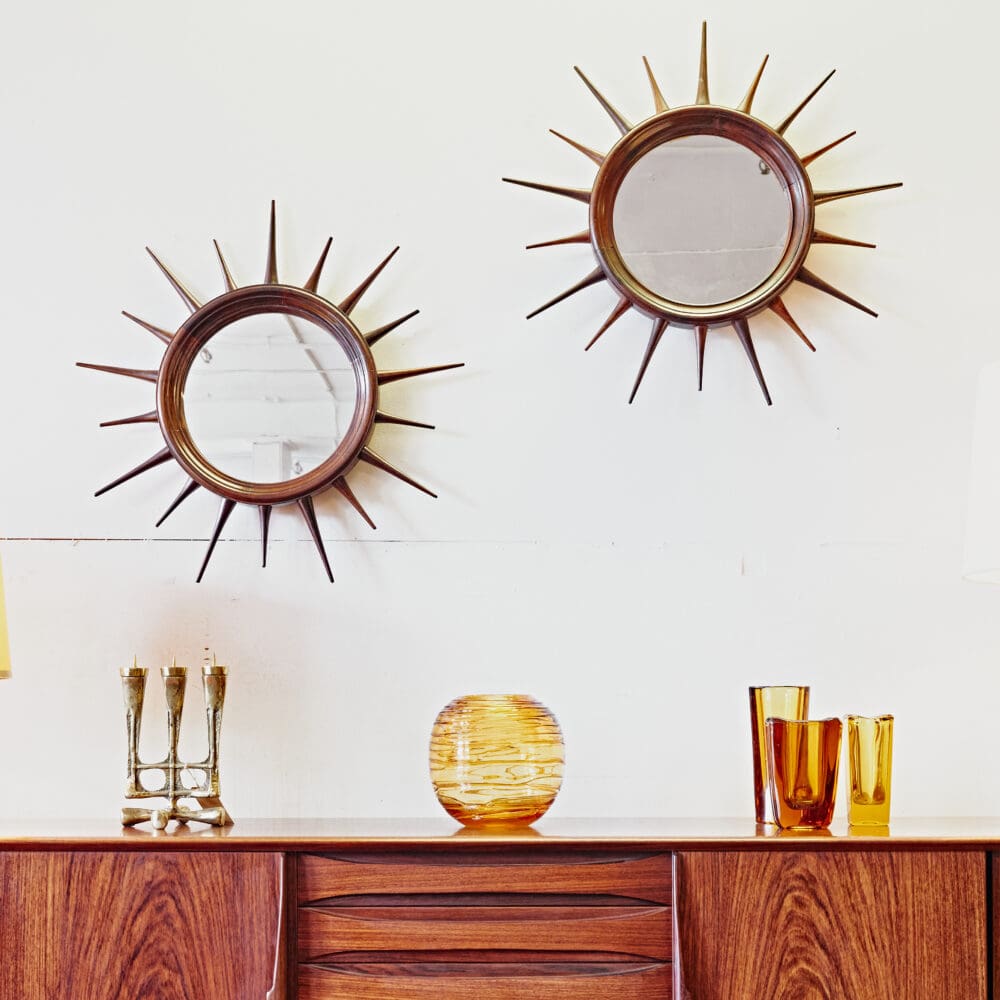 Vintage Brazilian rosewood mirrors