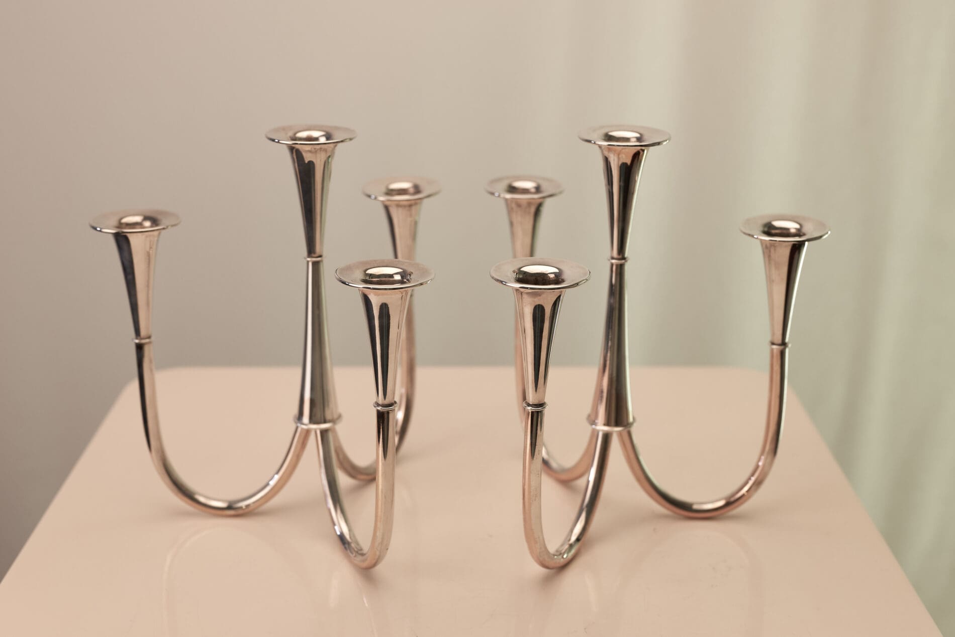 A pair of Candelabras by Wilhelm Wagenfeld for WMF, 1952 - Image 2