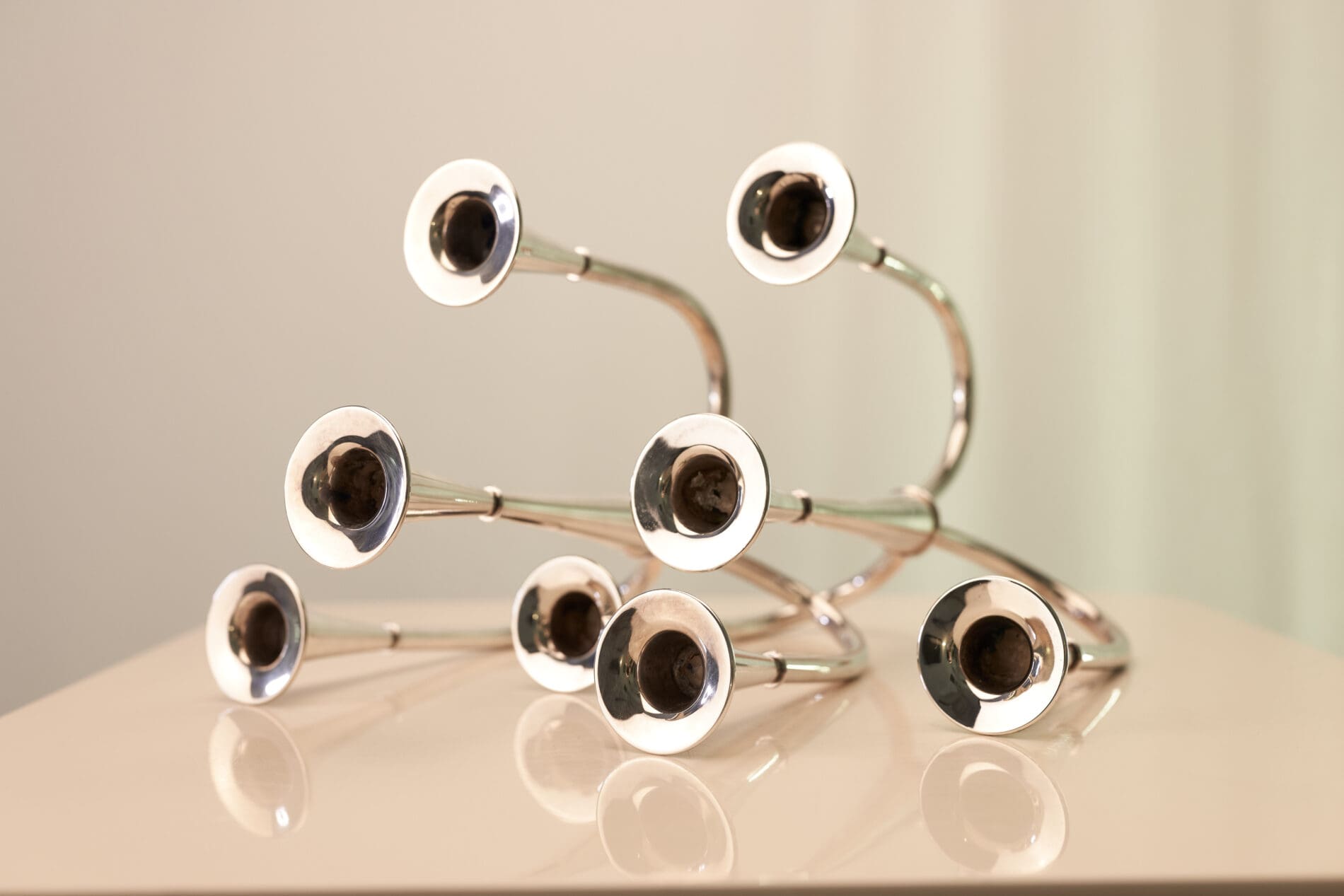 A pair of Candelabras by Wilhelm Wagenfeld for WMF, 1952 - Image 3