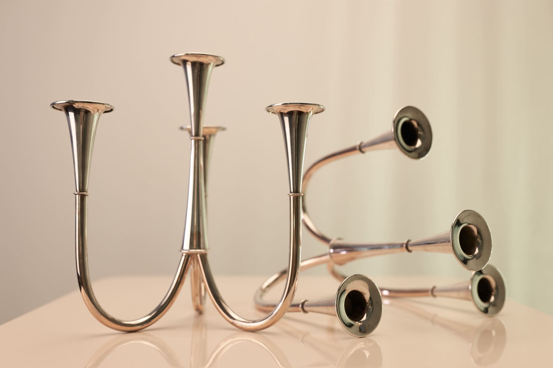 A pair of Candelabras by Wilhelm Wagenfeld for WMF, 1952 - Image 4