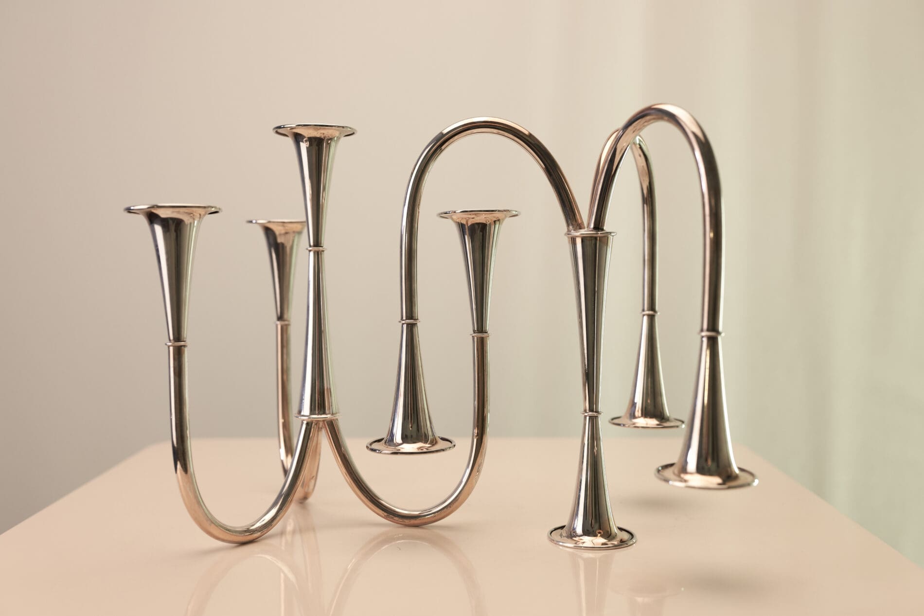 A pair of Candelabras by Wilhelm Wagenfeld for WMF, 1952 - Image 5