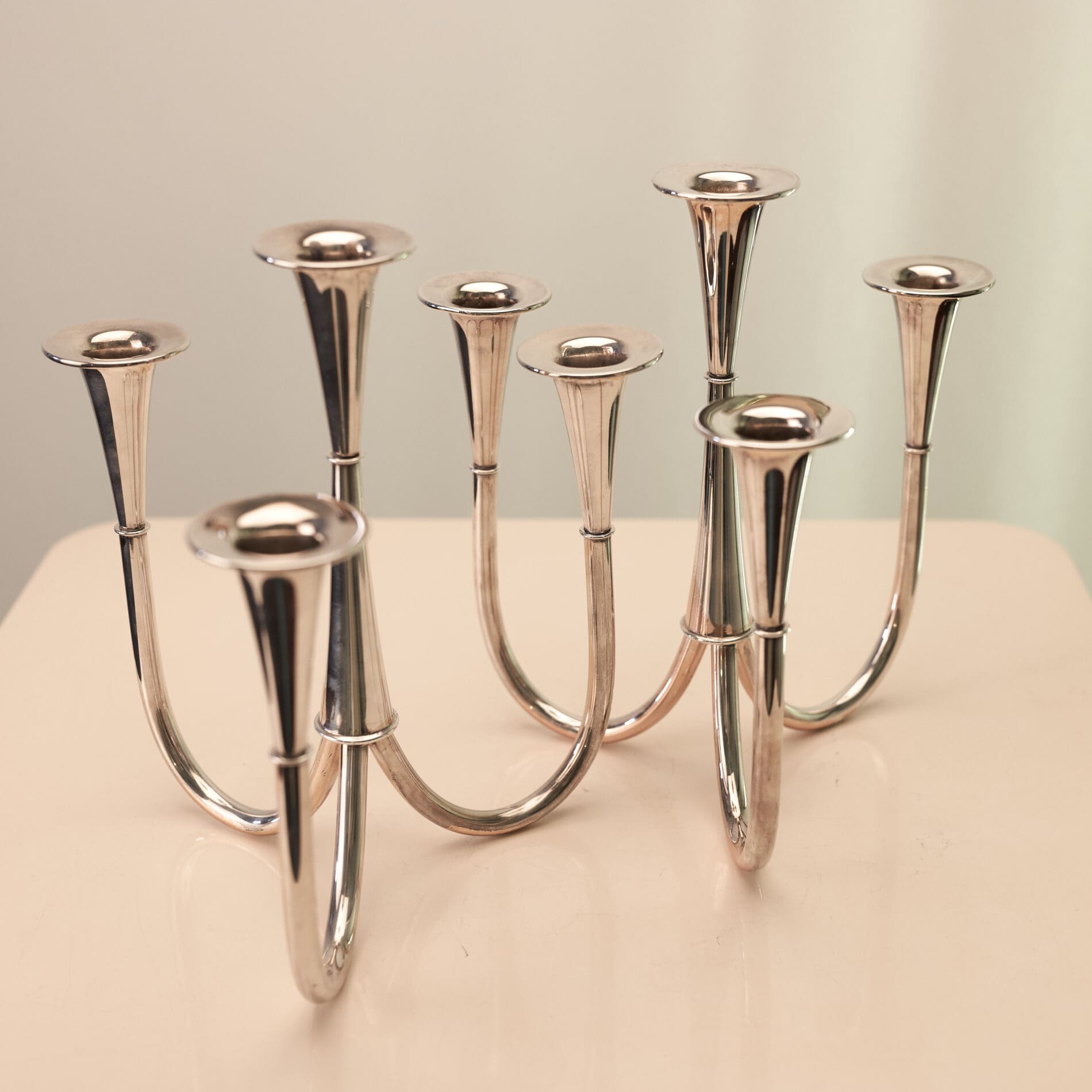 A pair of Candelabras by Wilhelm Wagenfeld for WMF, 1952 - Image 6