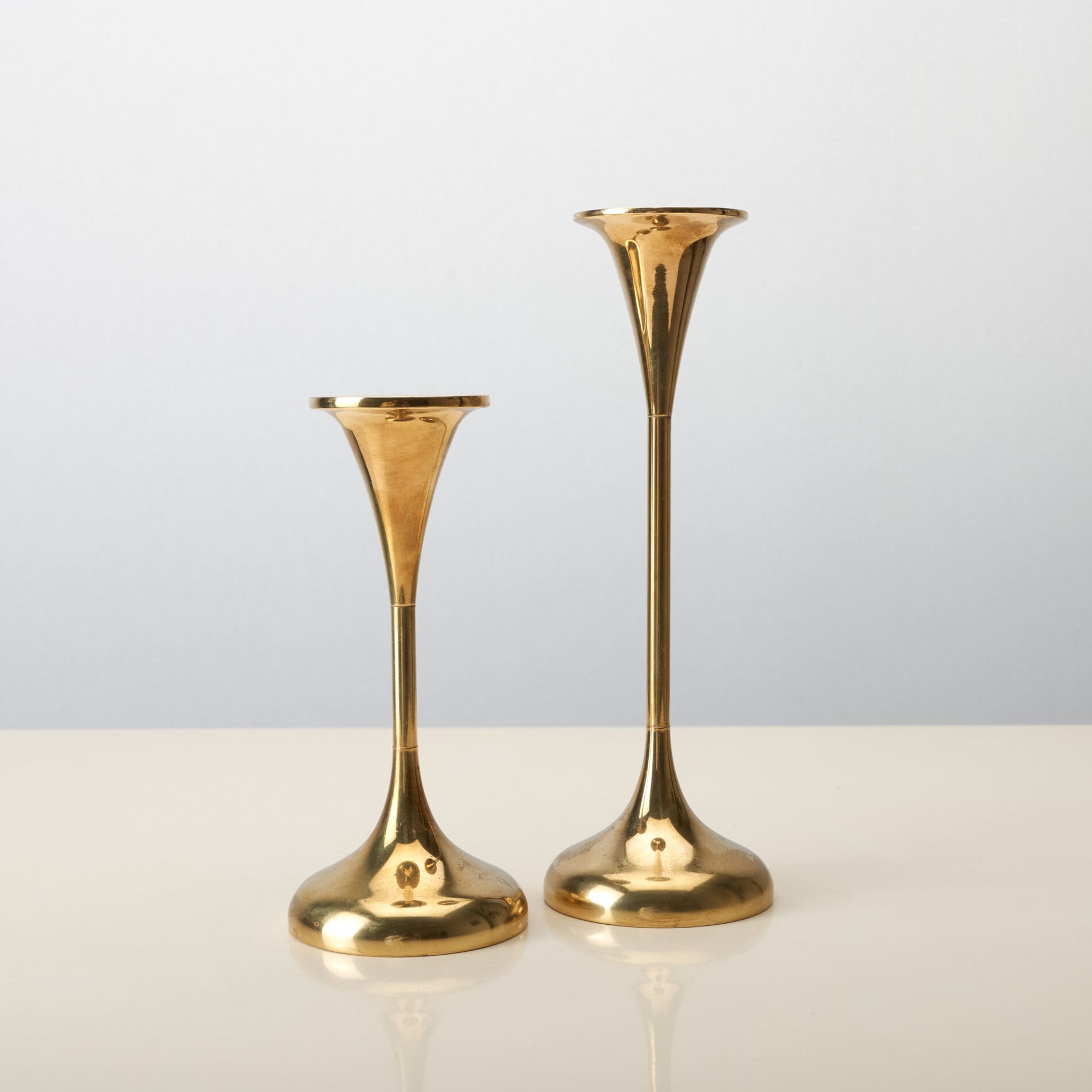 Danish Brass Candle Holder pair - Image 5