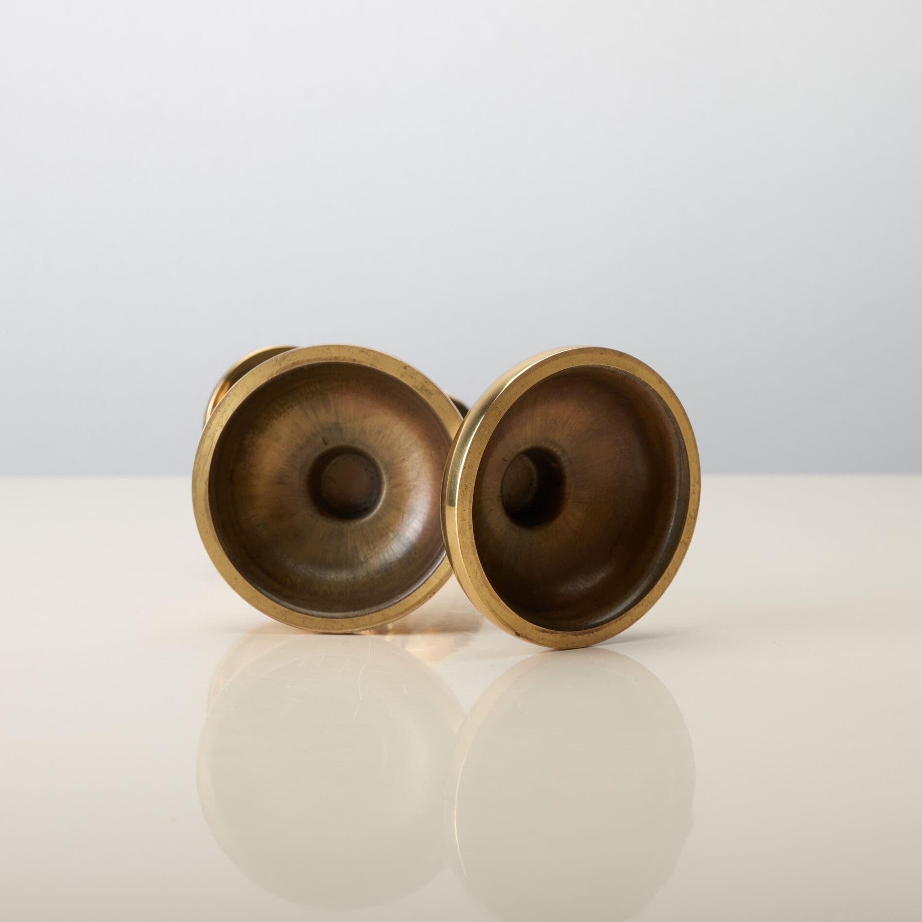 Danish Brass Candle Holder pair - Image 3