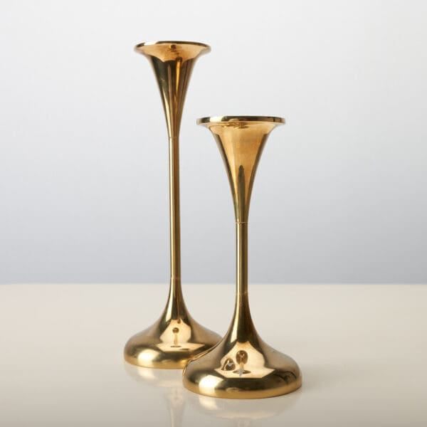 Danish Brass Candle Holder pair
