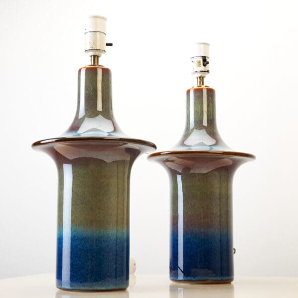 Pair of UFO Ceramic Table Lamps from Søholm Stentoj