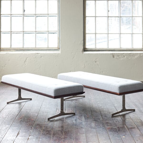 Bernhardt NYC Bench with Custom Chrome Legs