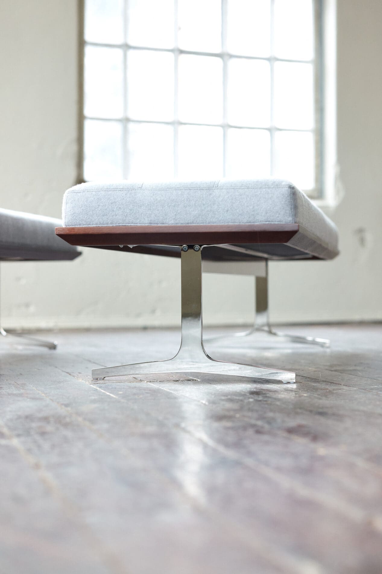 Bernhardt NYC Bench with Custom Chrome Legs - Image 6