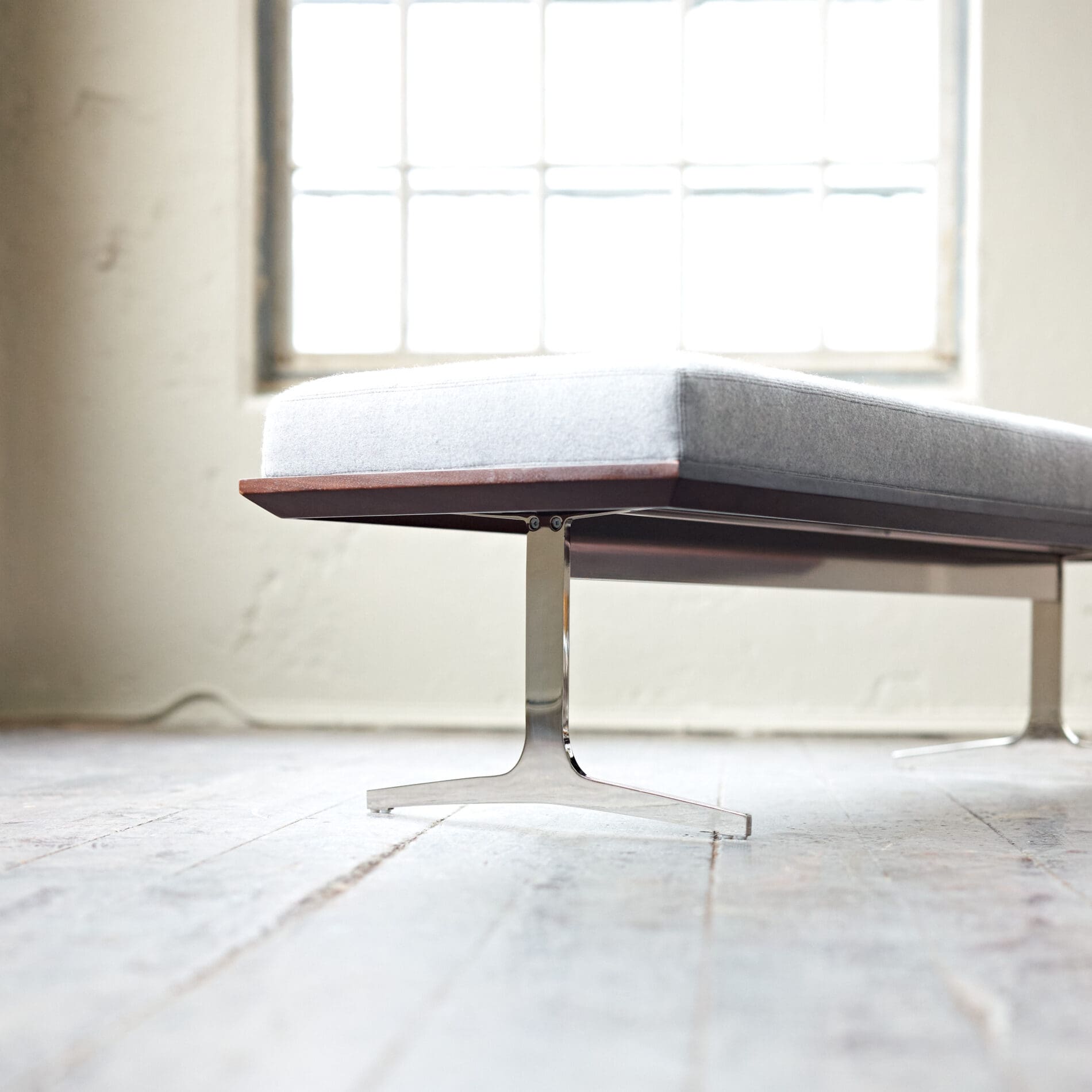 Bernhardt NYC Bench with Custom Chrome Legs - Image 7