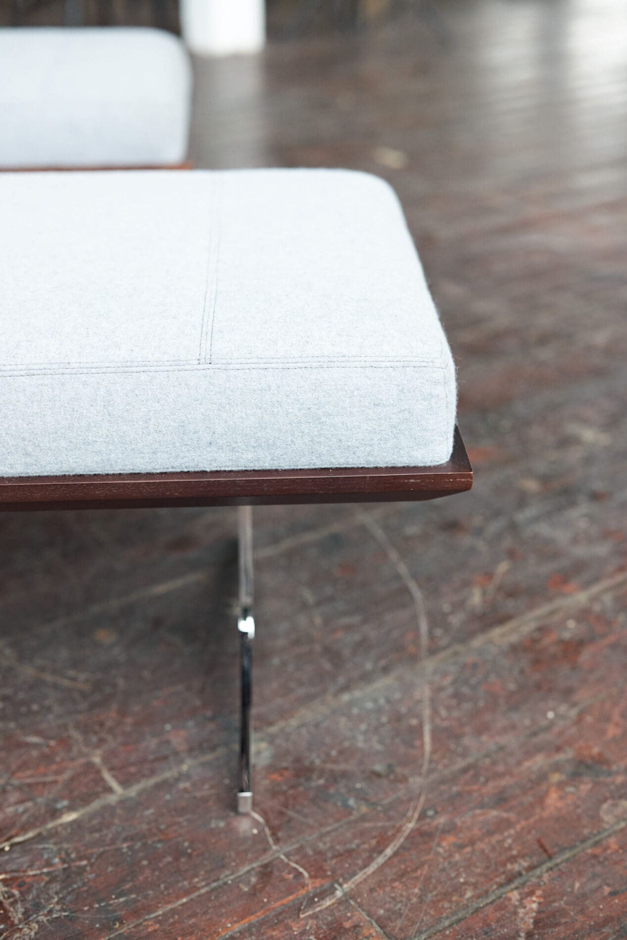 Bernhardt NYC Bench with Custom Chrome Legs - Image 8