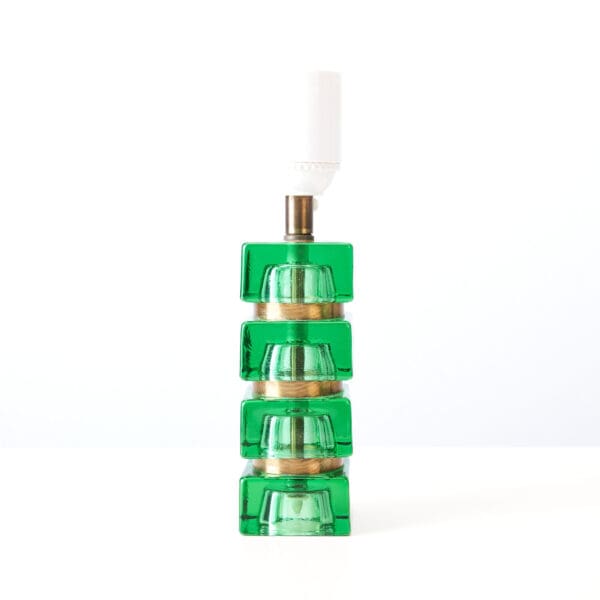 1960s Mini Green and Gold Table Lamp by Orrefors