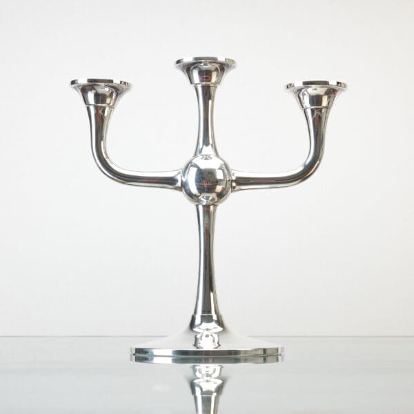 Three armed silver candlestick Karl Otteren