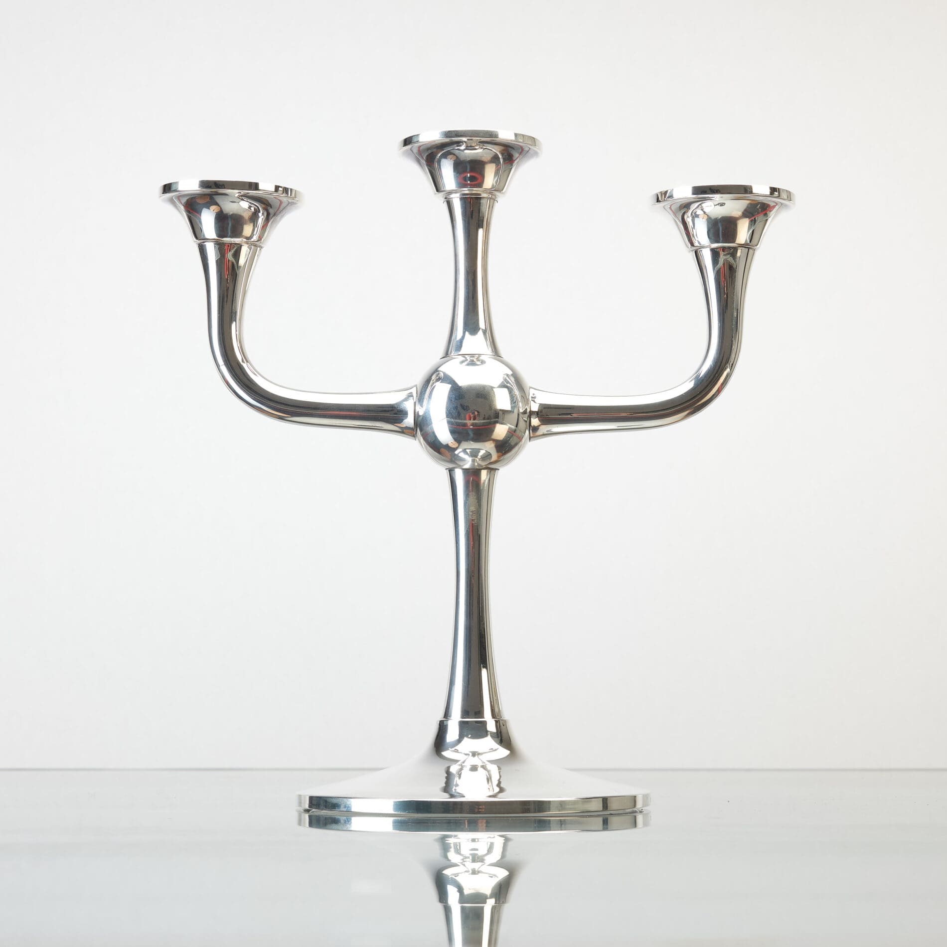 Three armed silver candlestick Karl Otteren