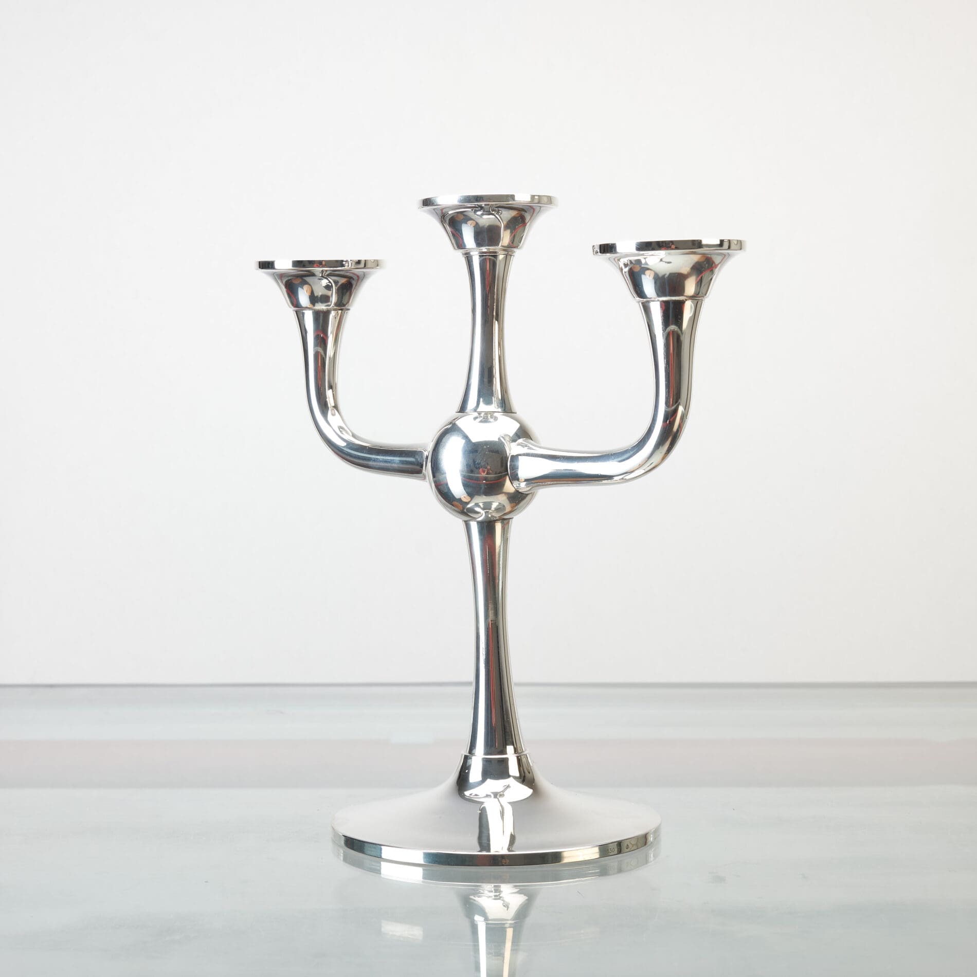 Three armed silver candlestick Karl Otteren - Image 2